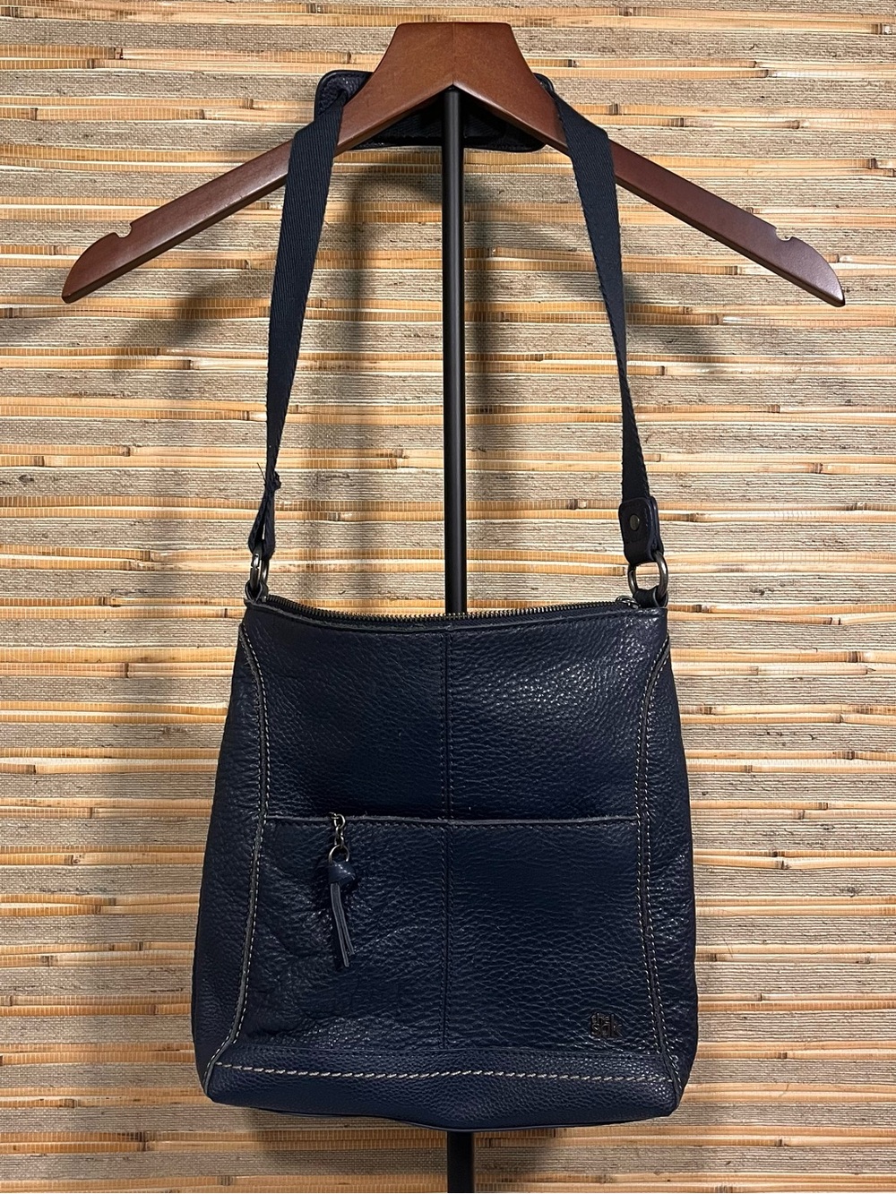 The Sak IRIS Lucia Navy Blue Leather Crossbody Bag / Purse